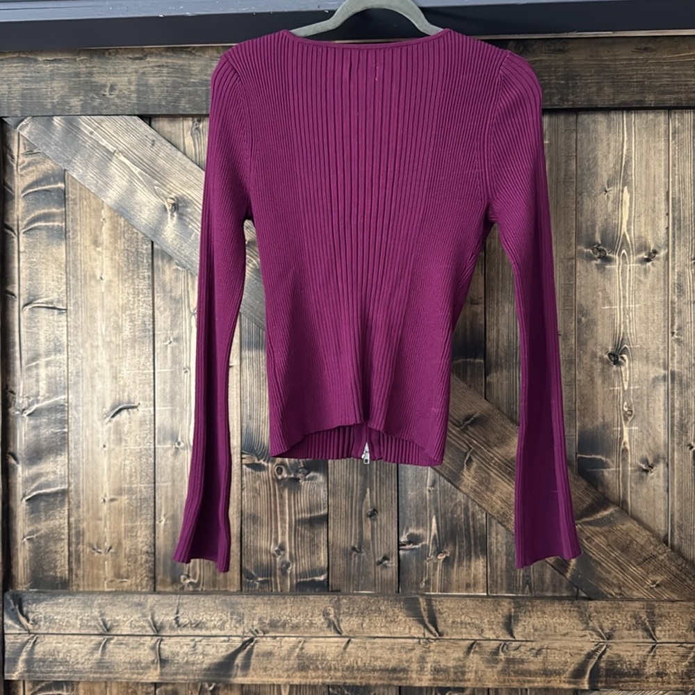 Maeve Zip Front Ribbed Cardigan - Picture 5 of 10
